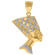 14kt Two-tone Gold Mens Nefertiti Egyptian Charm Pendant
