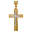 14kt Two-tone Gold Mens Cross Religious Charm Pendant