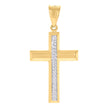 14kt Two-Tone Gold Mens Cross Religious Charm Pendant