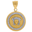 14kt Two-Tone Gold Mens Medusa Fashion Charm Pendant