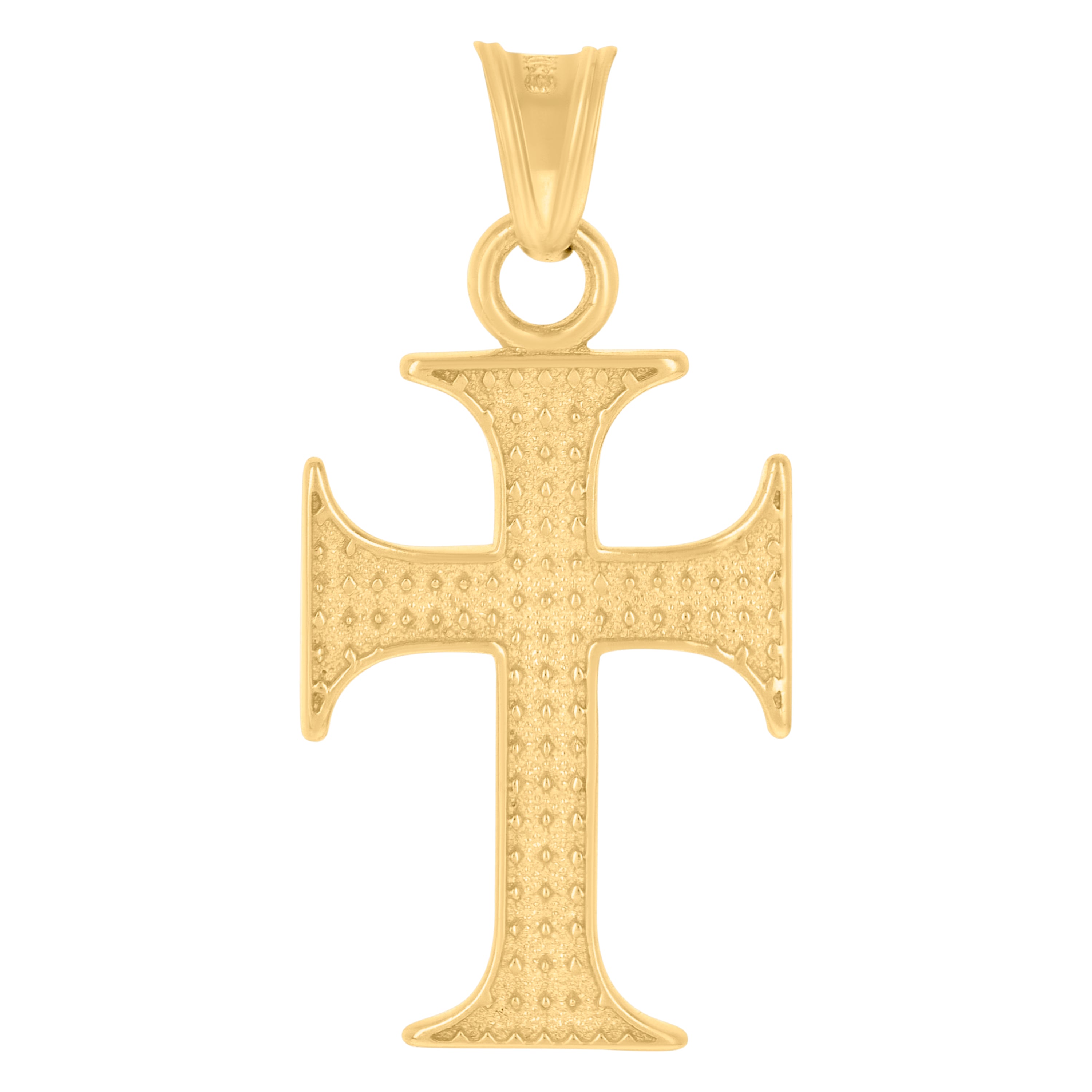 10kt Yellow Gold Mens Cross Religious Charm Pendant