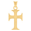 10kt Yellow Gold Mens Cross Religious Charm Pendant