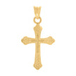 10kt Yellow Gold Mens Cross Religious Charm Pendant