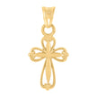 10kt Yellow Gold Mens Cross Religious Charm Pendant
