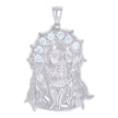 925 Sterling Silver Mens Cubic-Zirconia Jesus Religious Charm Pendant