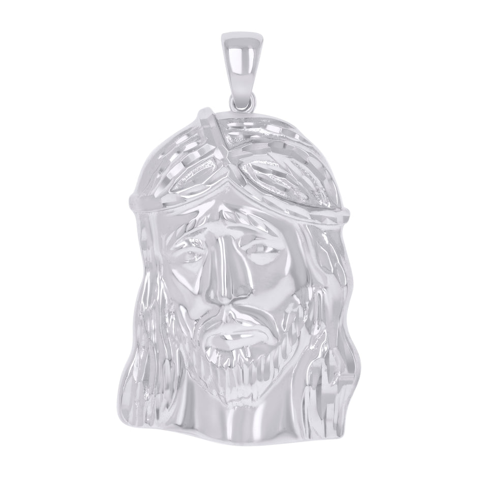 925 Sterling Silver Mens Jesus Religious Charm Pendant