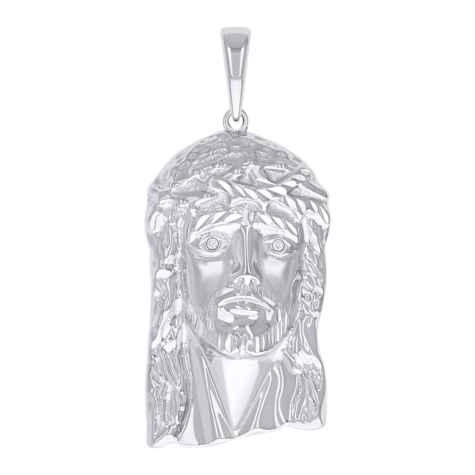 925 Sterling Silver Mens Jesus Religious Charm Pendant