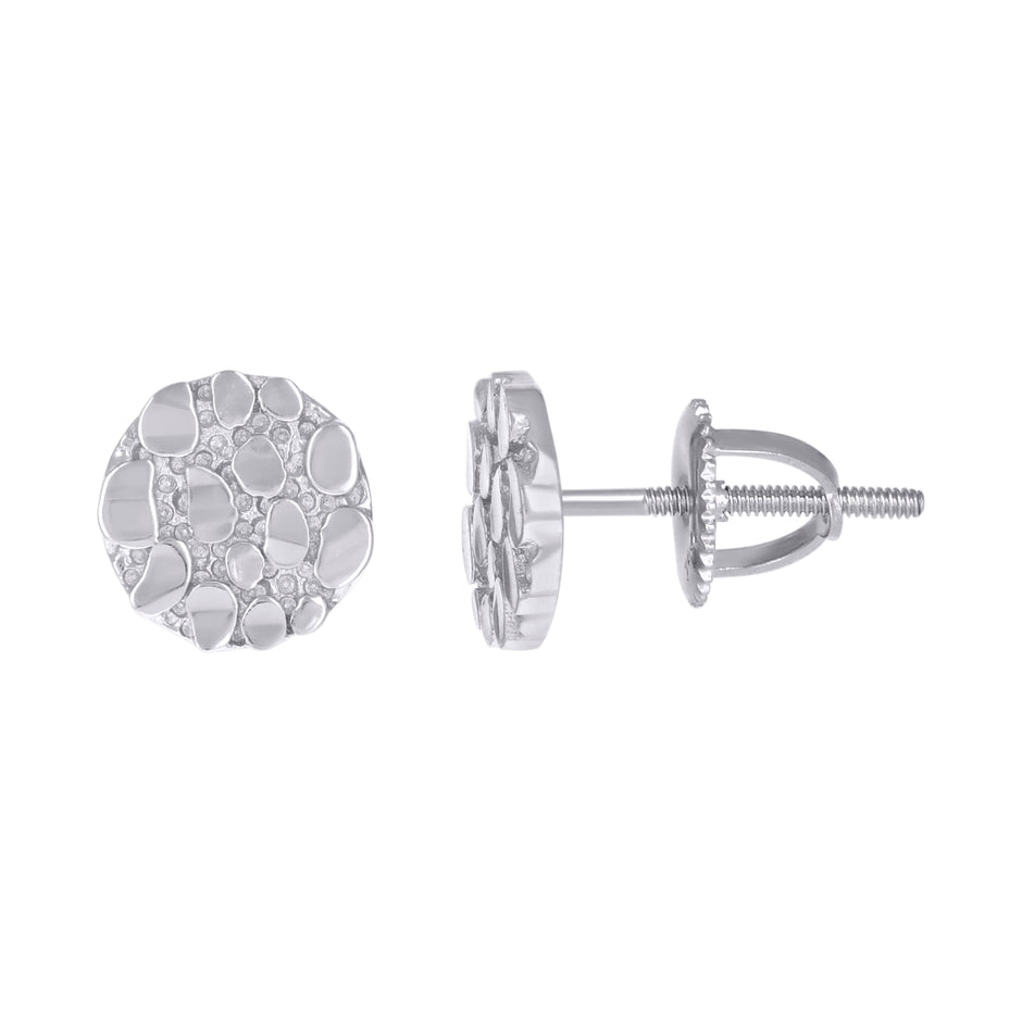 925 Sterling Silver Unisex Nugget Fashion Stud Earrings