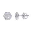 925 Sterling Silver Unisex Octagon Nugget Fashion Stud Earrings