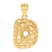 10kt Yellow Gold Unisex Initial Alphabet D Nugget Charm Pendant