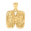 10kt Yellow Gold Unisex Initial Alphabet H Nugget Charm Pendant