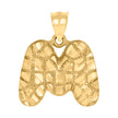 10kt Yellow Gold Unisex Initial Alphabet M Nugget Charm Pendant