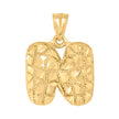 10kt Yellow Gold Unisex Initial Alphabet N Nugget Charm Pendant
