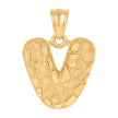 10kt Yellow Gold Unisex Initial Alphabet V Nugget Charm Pendant