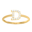 10kt Yellow Gold Womens Cubic Zirconia Initial Alphabet D Ring