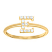 10kt Yellow Gold Womens Cubic Zirconia Initial Alphabet E Ring