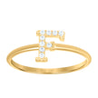 10kt Yellow Gold Womens Cubic Zirconia Initial Alphabet F Ring