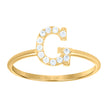 10kt Yellow Gold Womens Cubic Zirconia Initial Alphabet G Ring
