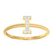 10kt Yellow Gold Womens Cubic Zirconia Initial Alphabet I Ring