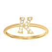 10kt Yellow Gold Womens Cubic Zirconia Initial Alphabet K Ring