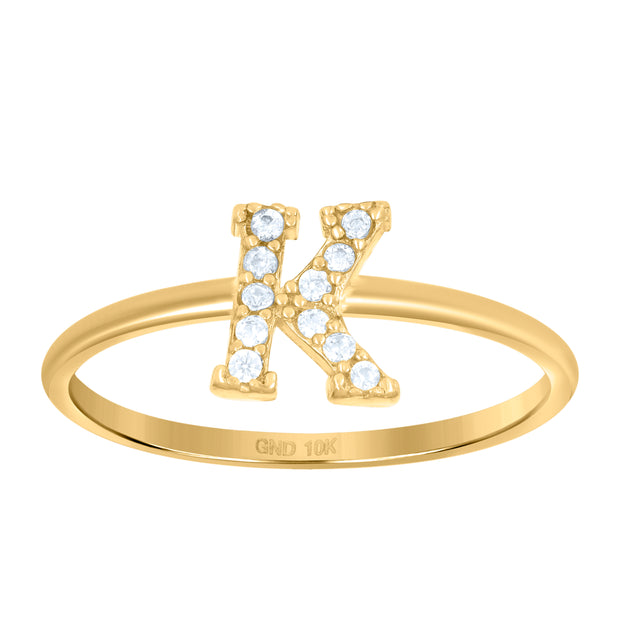 10Kt Gold Turkish Ring Initial Letter "K"