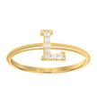 10kt Yellow Gold Womens Cubic Zirconia Initial Alphabet L Ring