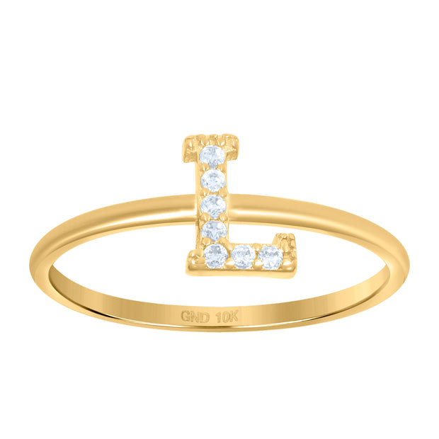 10Kt Gold Turkish Ring Initial Letter "L"