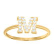 10kt Yellow Gold Womens Cubic Zirconia Initial Alphabet M Ring
