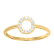 10kt Yellow Gold Womens Cubic Zirconia Initial Alphabet O Ring