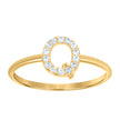 10kt Yellow Gold Womens Cubic Zirconia Initial Alphabet Q Ring