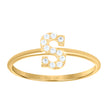 10kt Yellow Gold Womens Cubic Zirconia Initial Alphabet S Ring