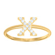 10kt Yellow Gold Womens Cubic Zirconia Initial Alphabet X Ring
