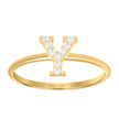 10kt Yellow Gold Womens Cubic Zirconia Initial Alphabet Y Ring