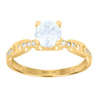 10kt Yellow Gold Womens Cubic-Zirconia Bridal Engagement Ring