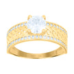 10kt Yellow Gold Womens Cubic-Zirconia Bridal Engagement Ring