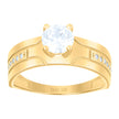 10kt Yellow Gold Womens Cubic-Zirconia Bridal Engagement Ring