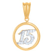 10kt Two-tone Gold Womens Cubic-Zirconia Anos 15 Quinceanera Charm Pendant