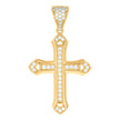 10kt Yellow Gold Mens Cubic-Zirconia Cross Religious Charm Pendant