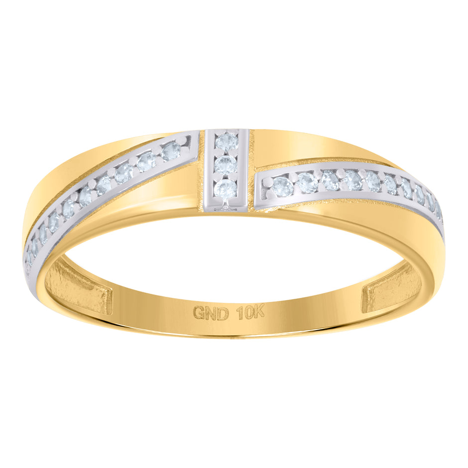 10kt Two-tone Gold Womens Cubic-Zirconia Fashion Ring