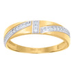 10kt Two-tone Gold Womens Cubic-Zirconia Fashion Ring