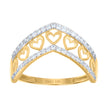10kt Two-tone Gold Womens Cubic-Zirconia Hearts Ring