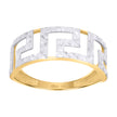 10kt Two-tone Gold Womens Greek Key Fashion Ring