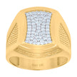 10kt Two-tone Gold Mens Cubic-Zirconia Greek Key Fashion Ring