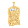 925 Sterling Silver Yellow-tone Mens Cubic-Zirconia Jesus Religious Charm Pendant