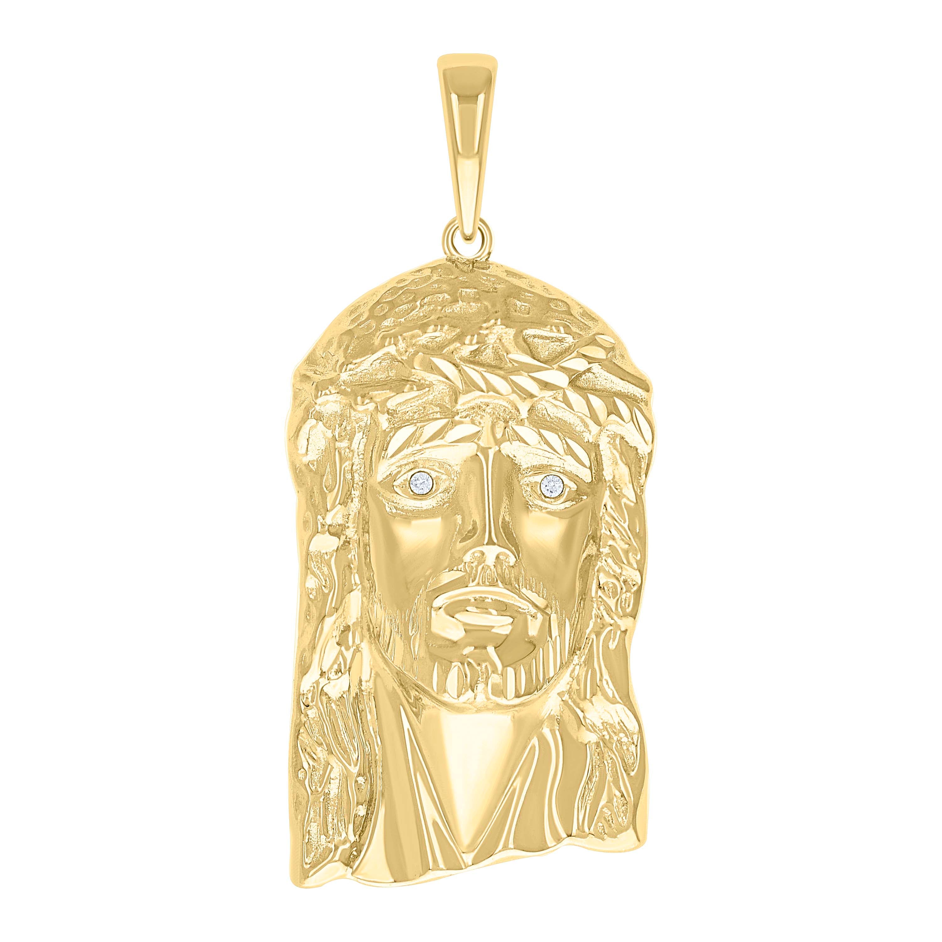 925 Sterling Silver Yellow-tone Mens Jesus Religious Charm Pendant