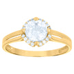 14kt Yellow Gold Womens Cubic-Zirconia Fashion Ring
