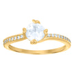 14kt Yellow Gold Womens Cubic-Zirconia Engagement Ring