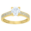 10kt Yellow Gold Womens Cubic-Zirconia Engagement Ring 
