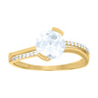 14kt Yellow Gold Womens Cubic-Zirconia Fashion Ring