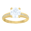 14kt Yellow Gold Womens Cubic-Zirconia Fashion Ring